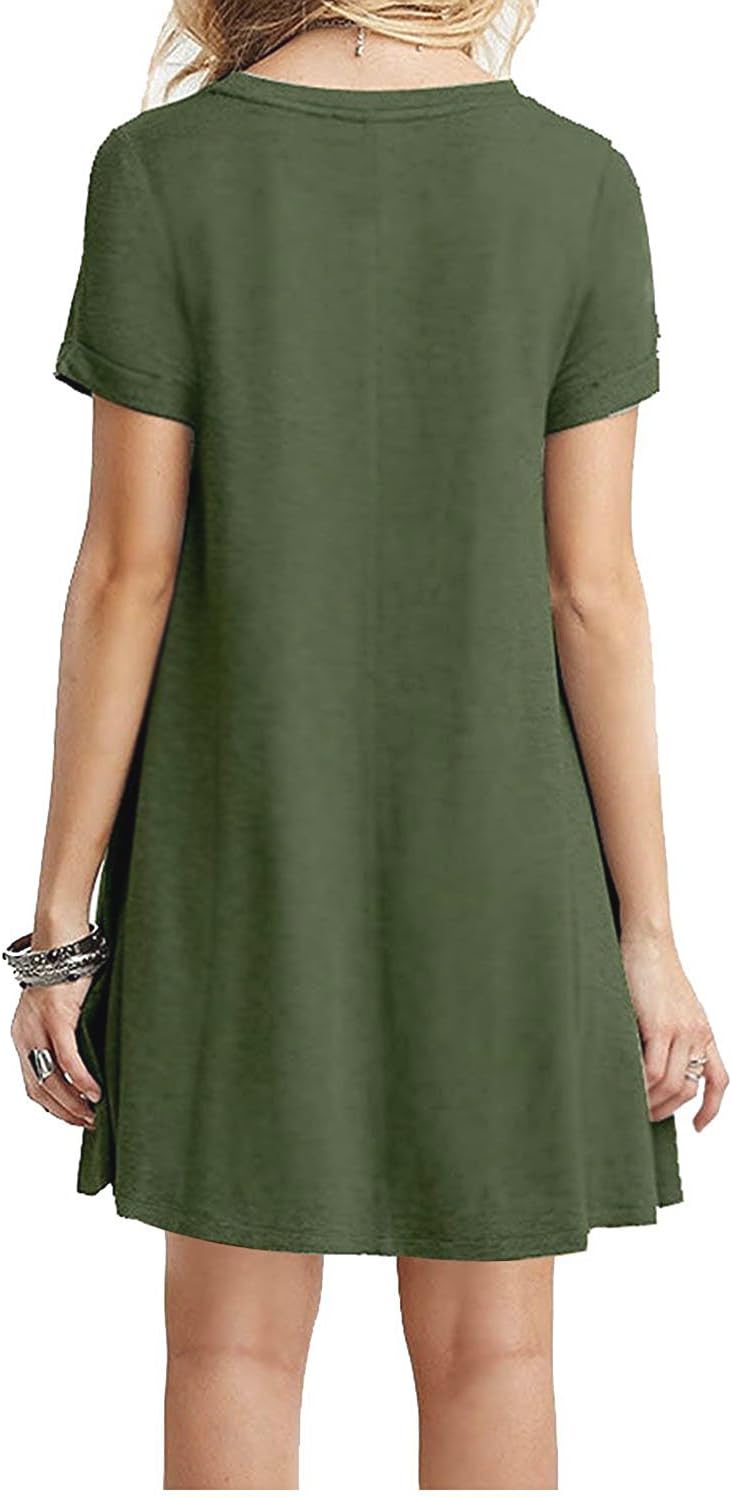 MOLERANI Women's Casual Plain Simple T-Shirt Loose Dress