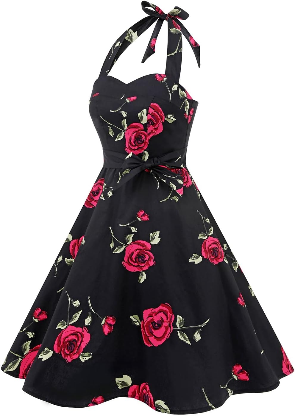 Topdress Women'sVintage Polka Audrey Dress 1950s Halter Retro Cocktail Dress