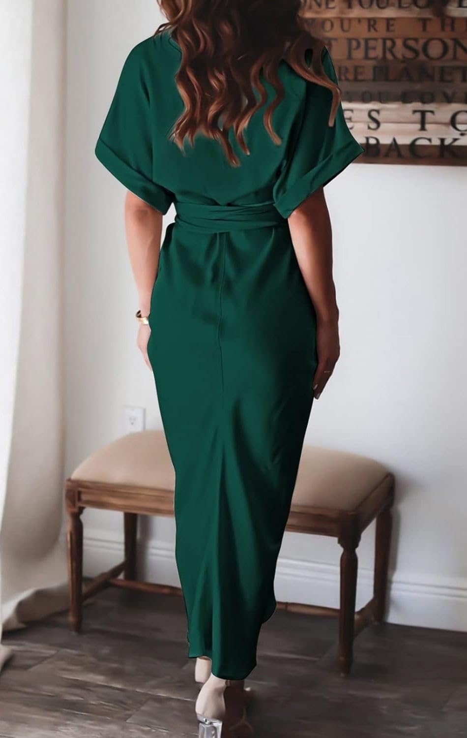 Women's Swing Classic Cute Maxi Ruched Breathable Shirt Dresses Bownot Slim Fitted Dress