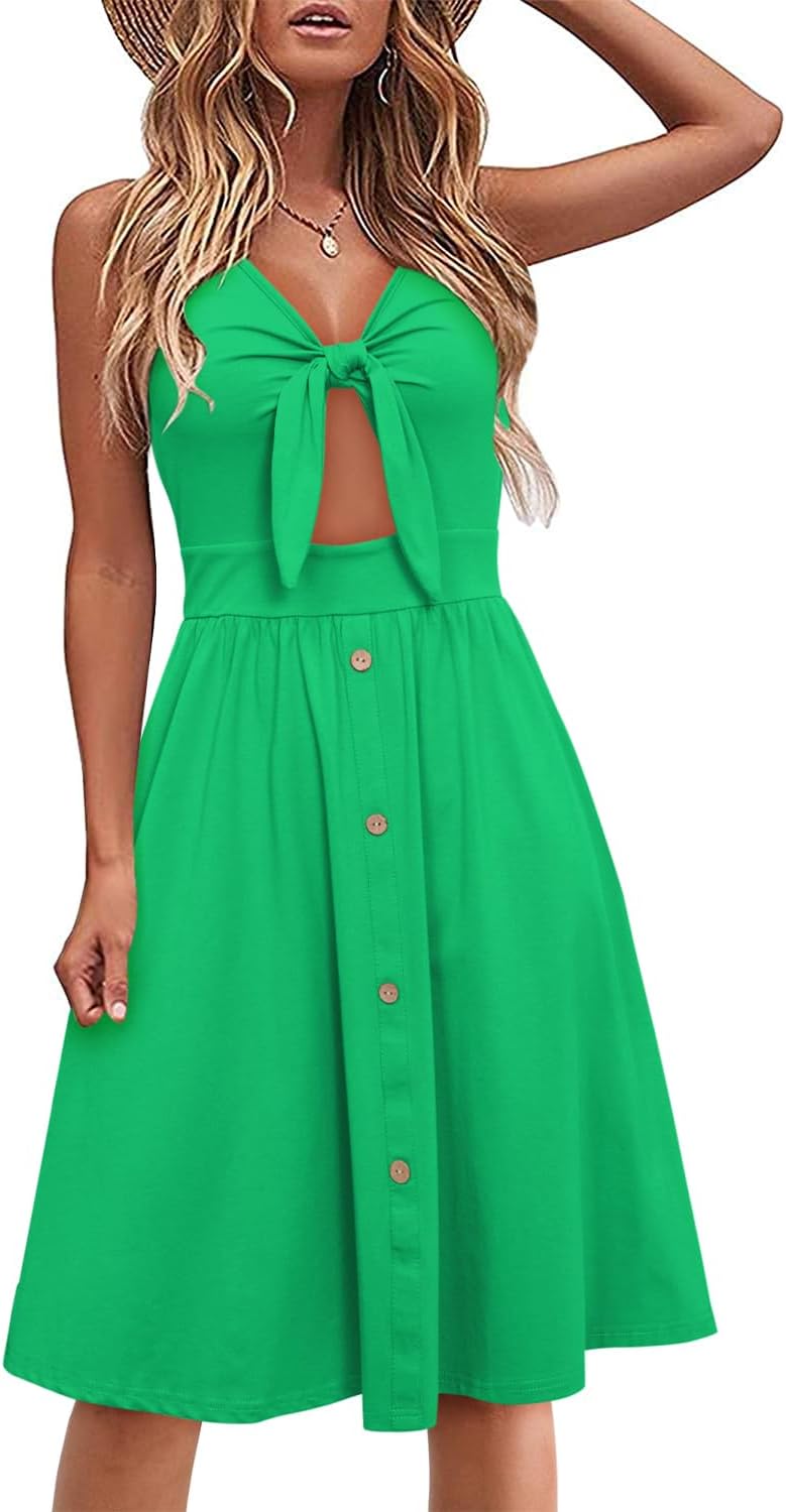 VOTEPRETTY Women's Summer Dresses Spring Sundresses Beach Clothes Outfit Vacation 2024 V Neck Casual Tropical Resort Hawaiian