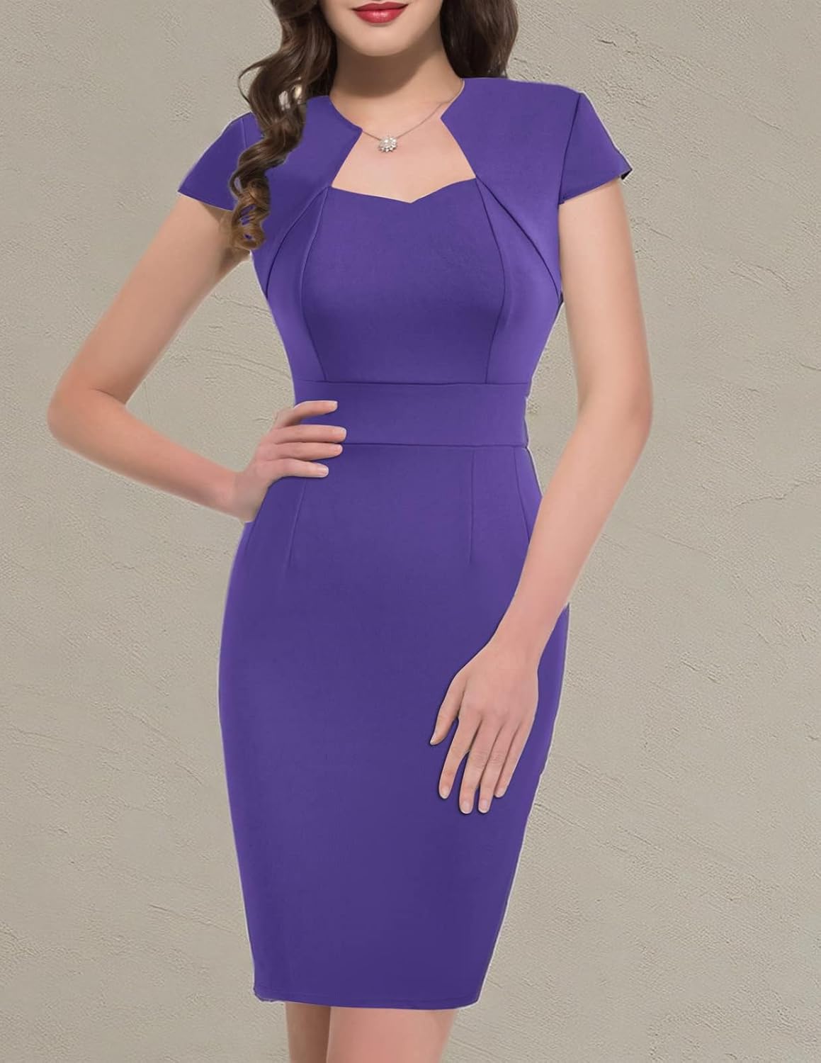 Grace Karin Womens 50s 60s Vintage Pencil Dress Bodycon Cap Sleeve Dress
