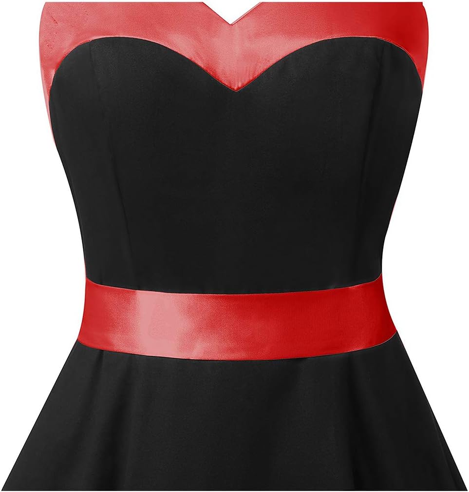 DRESSTELLS Women's Vintage 1950s Cocktail Party Dress Retro Wedding Guest Halter Rockabilly Swing Dresses