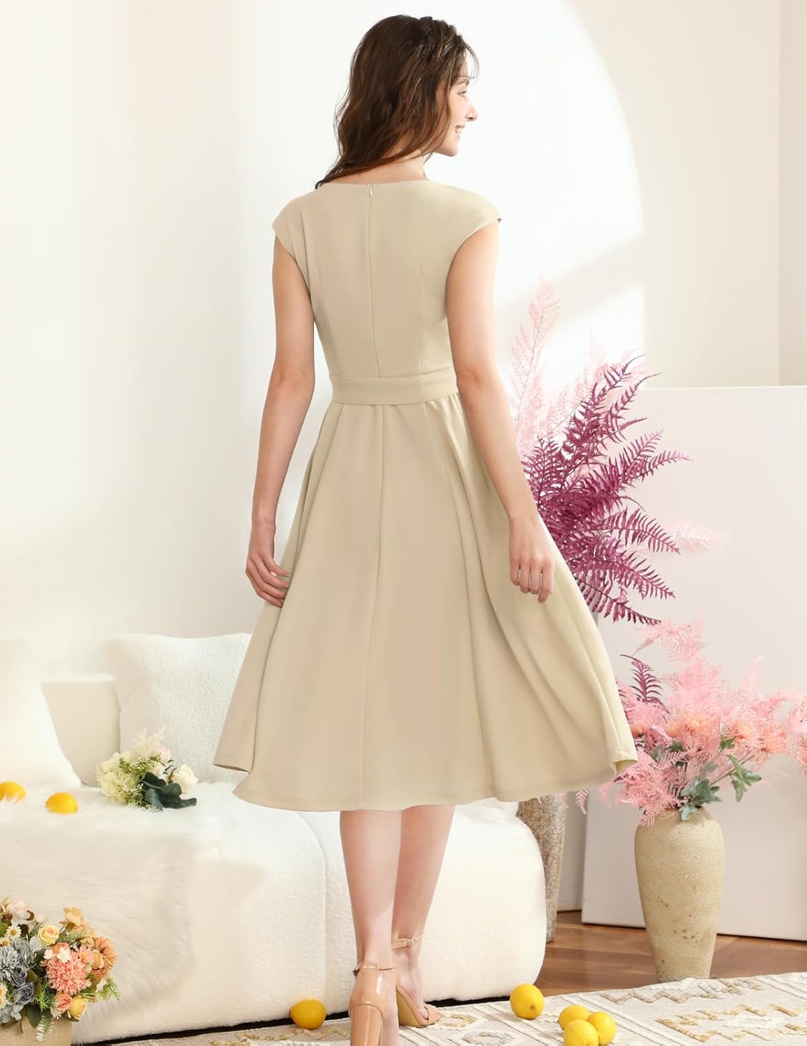 DRESSTELLS Women's Cocktail Dresses, Formal Wedding Guest Church Modest Graduation Party Prom Dress 2025