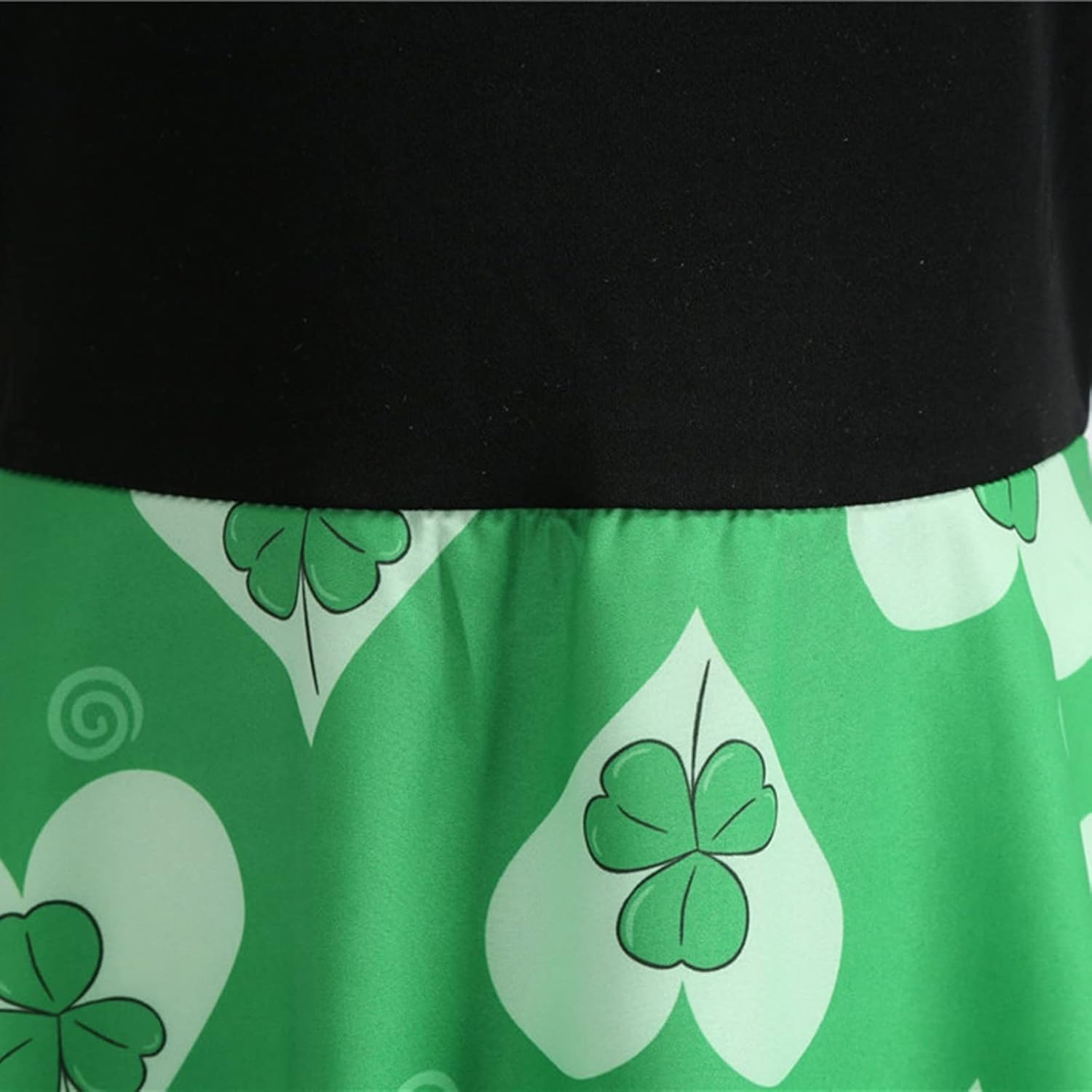 aihihe St Patricks Day Dress for Women A Line Pleated Hepburn Dress Lukcy Shamrock Print Irish Dress 2024 Vintage Dress