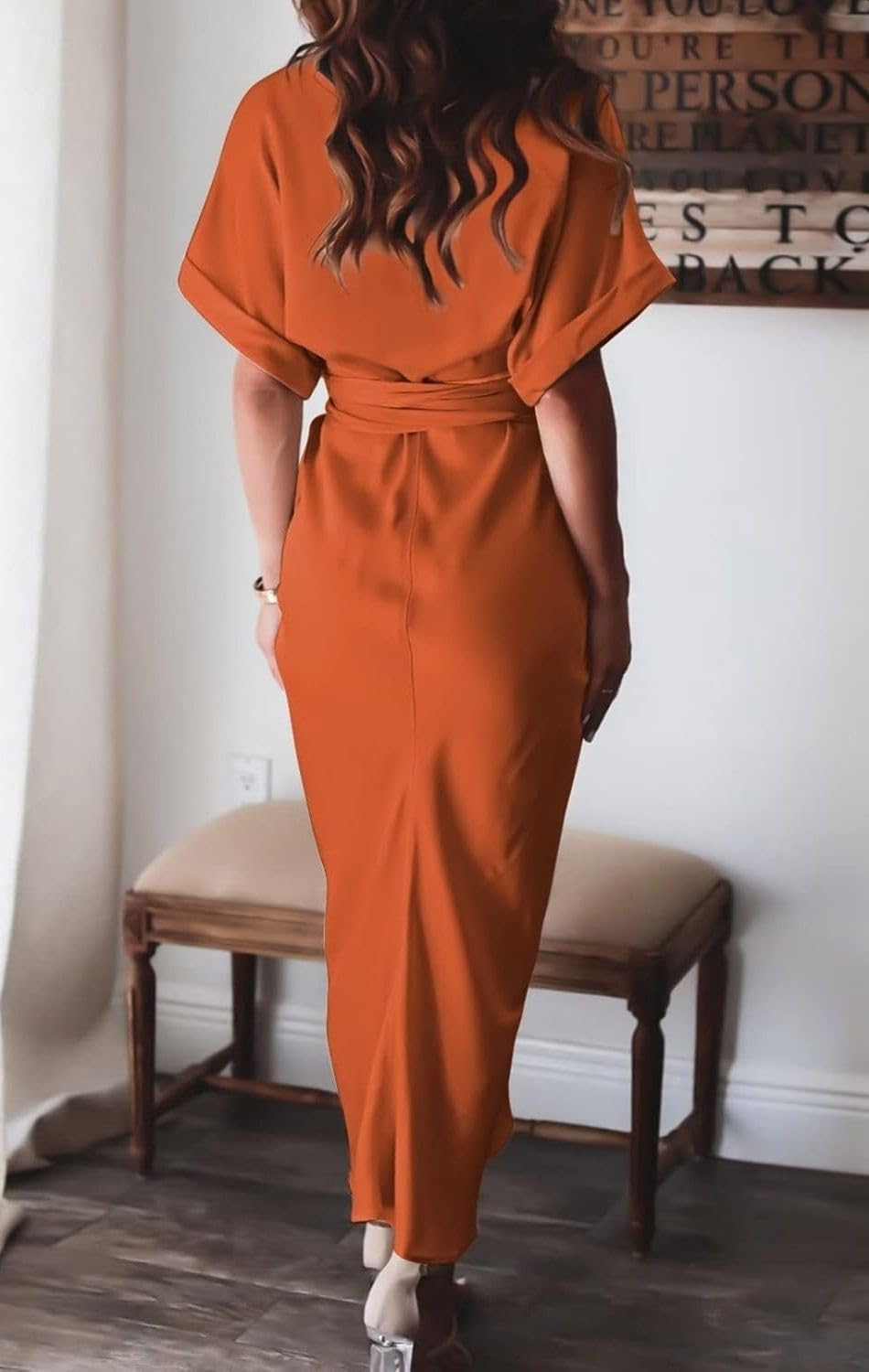 Women's Swing Classic Cute Maxi Ruched Breathable Shirt Dresses Bownot Slim Fitted Dress