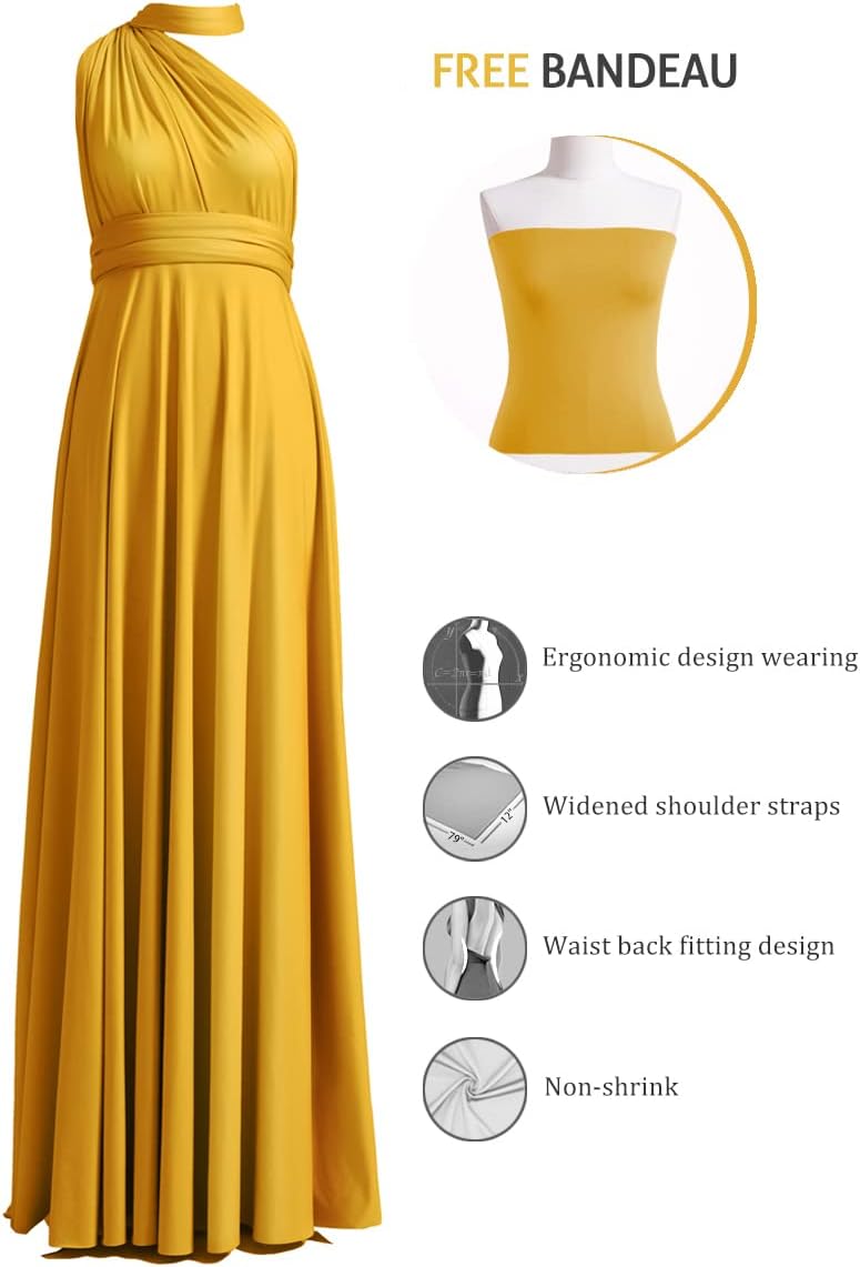 72styles Infinity Dress with Bandeau, Convertible Bridesmaid Dress, Long, Plus Size, Multi-Way Dress, Twist Wrap Dress
