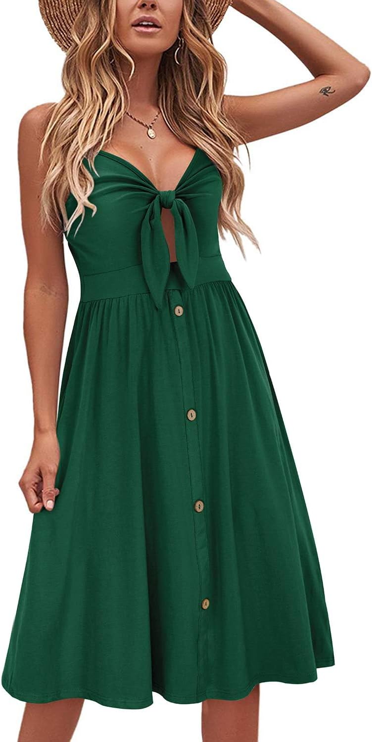 VOTEPRETTY Women's Summer Dresses Spring Sundresses Beach Clothes Outfit Vacation 2024 V Neck Casual Tropical Resort Hawaiian