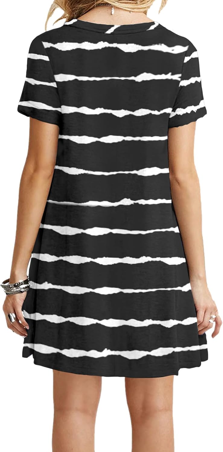MOLERANI Women's Casual Plain Simple T-Shirt Loose Dress