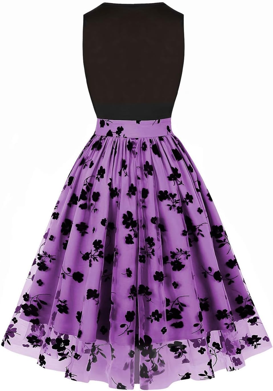 HGps8w Vintage Cocktail Dress for Women, Elegant Butterfly Embroidered Lace V Neck Sleeveless A-Line Party Swing Dresses