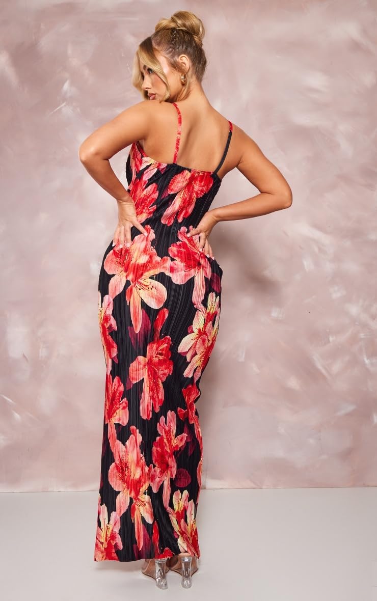 Cowl Neck Dress Sexy Strap Shoulder Pleated Maxi Dresses Summer Wedding Guest Dresses for Women