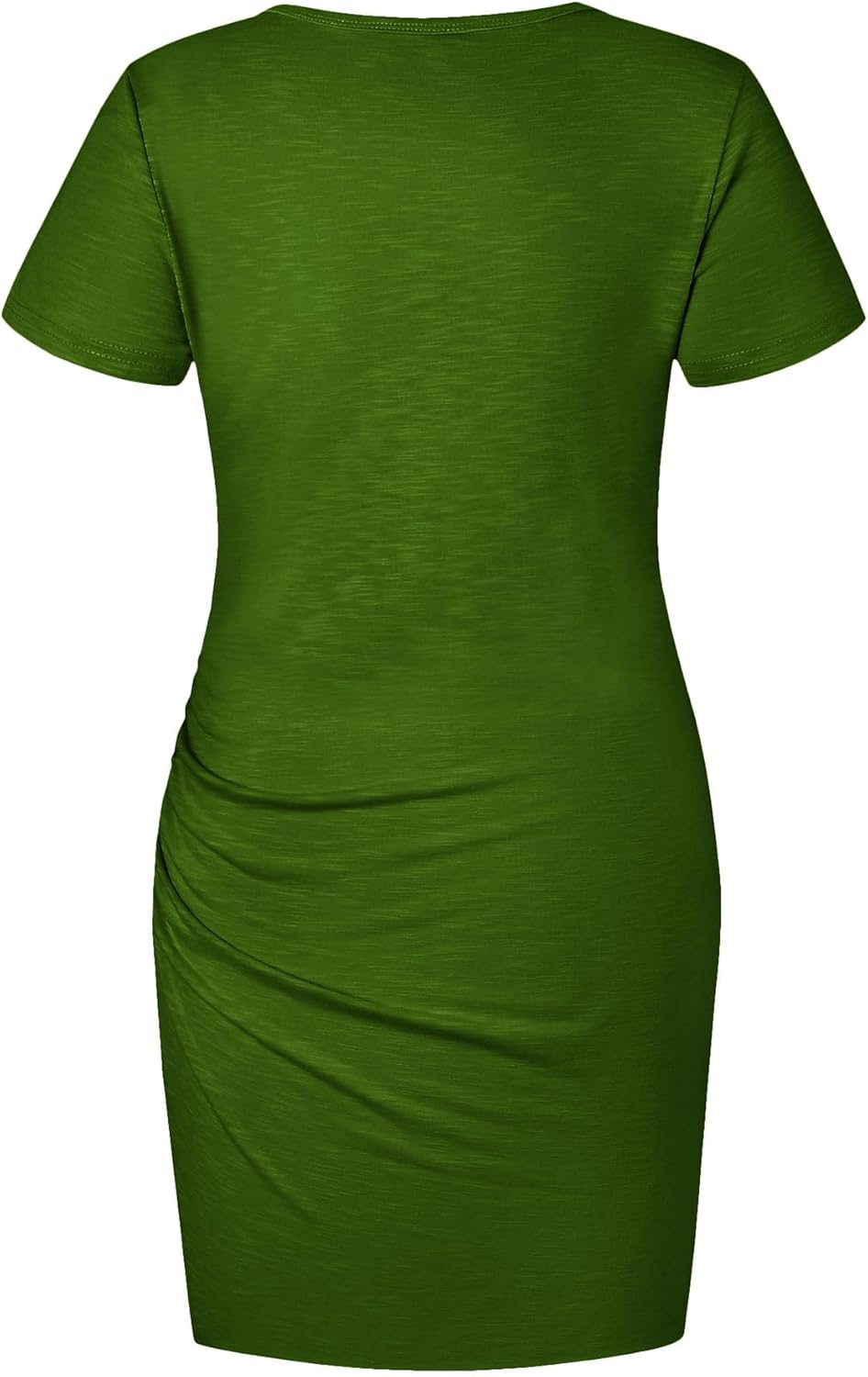 BTFBM Women's 2025 Summer Casual Beach Dresses Crew Neck Short Sleeve Wrap Party Club Mini Ruched Bodycon T Shirt Dress