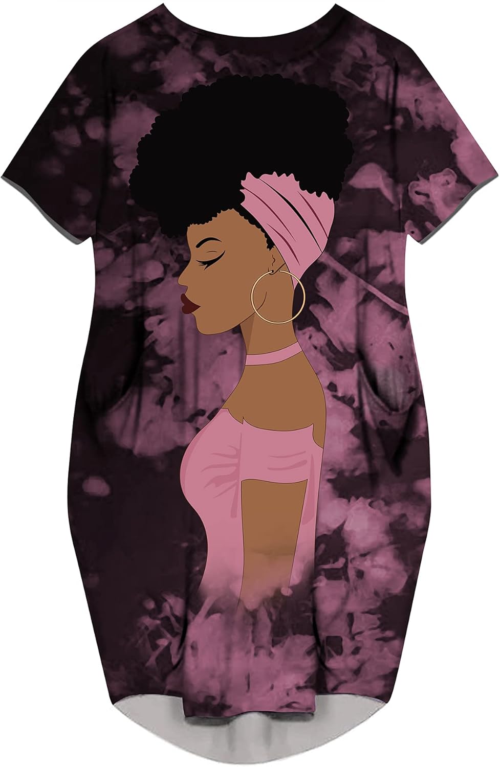 AZPSRT Fashion Women's African American Art Print Dress Casual Loose Dresses