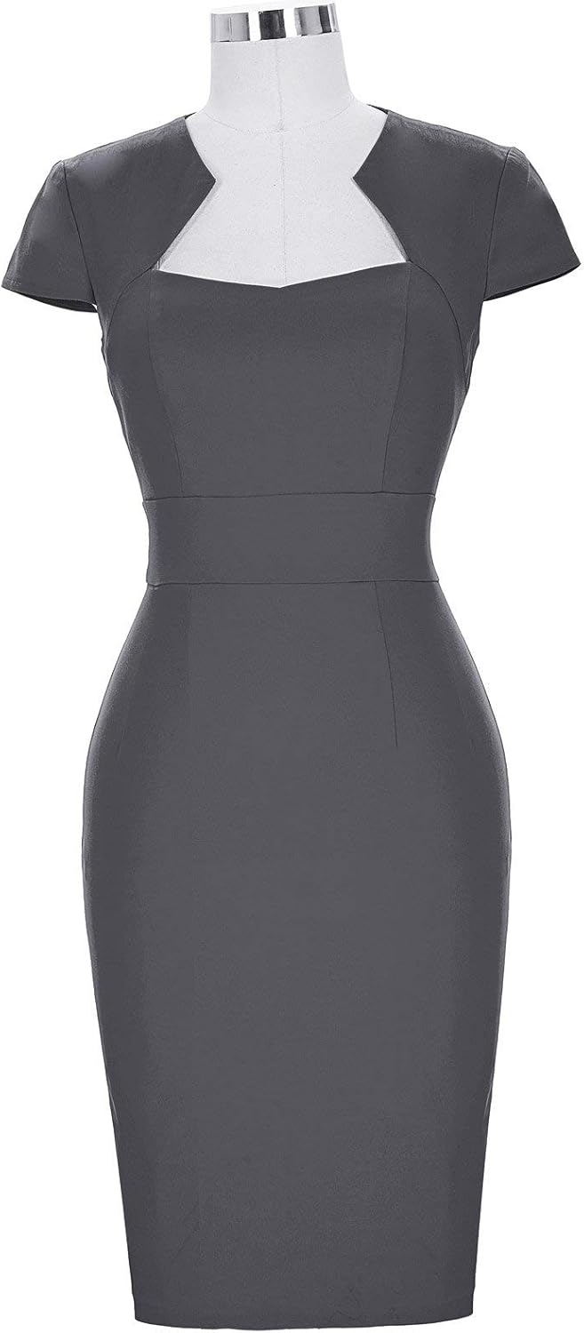 Grace Karin Womens 50s 60s Vintage Pencil Dress Bodycon Cap Sleeve Dress