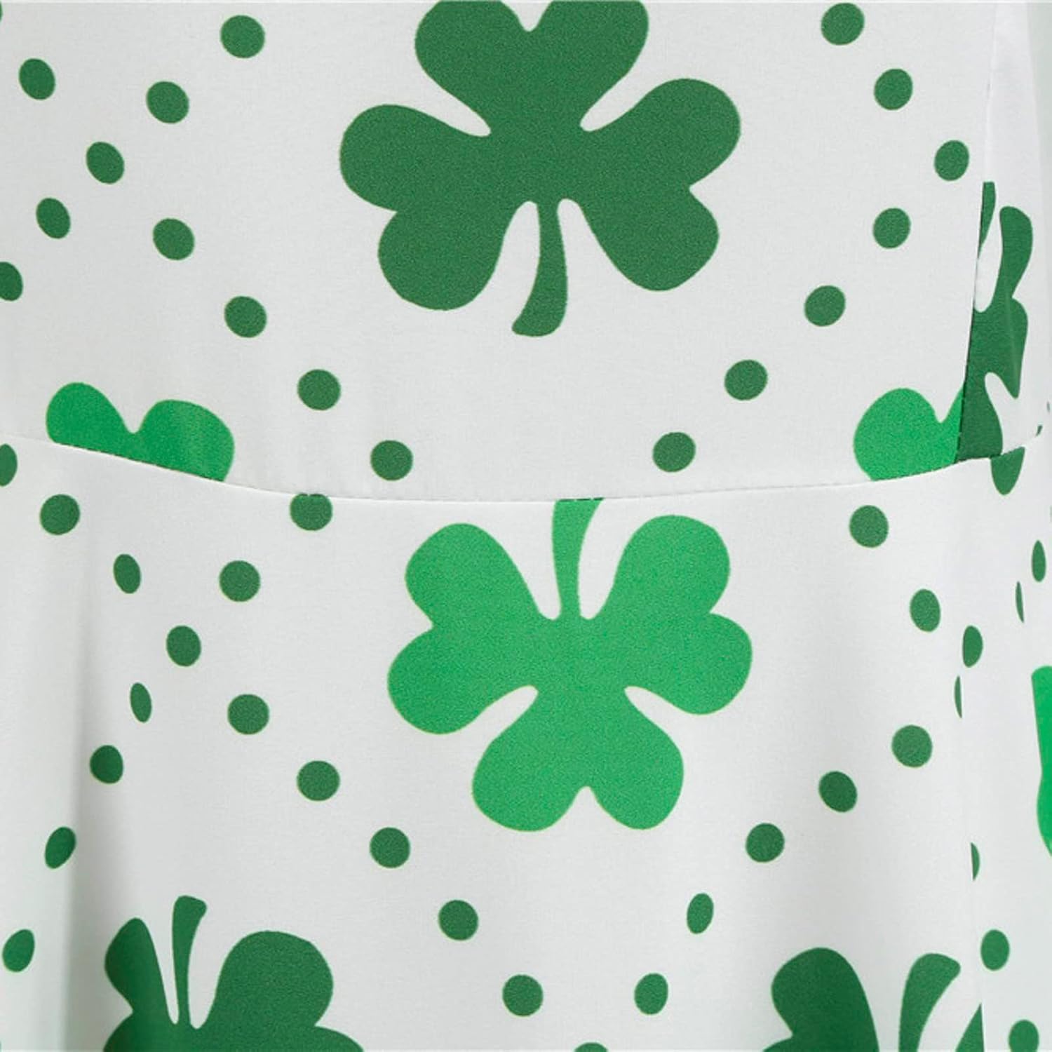 aihihe St Patricks Day Dress for Women A Line Pleated Hepburn Dress Lukcy Shamrock Print Irish Dress 2024 Vintage Dress