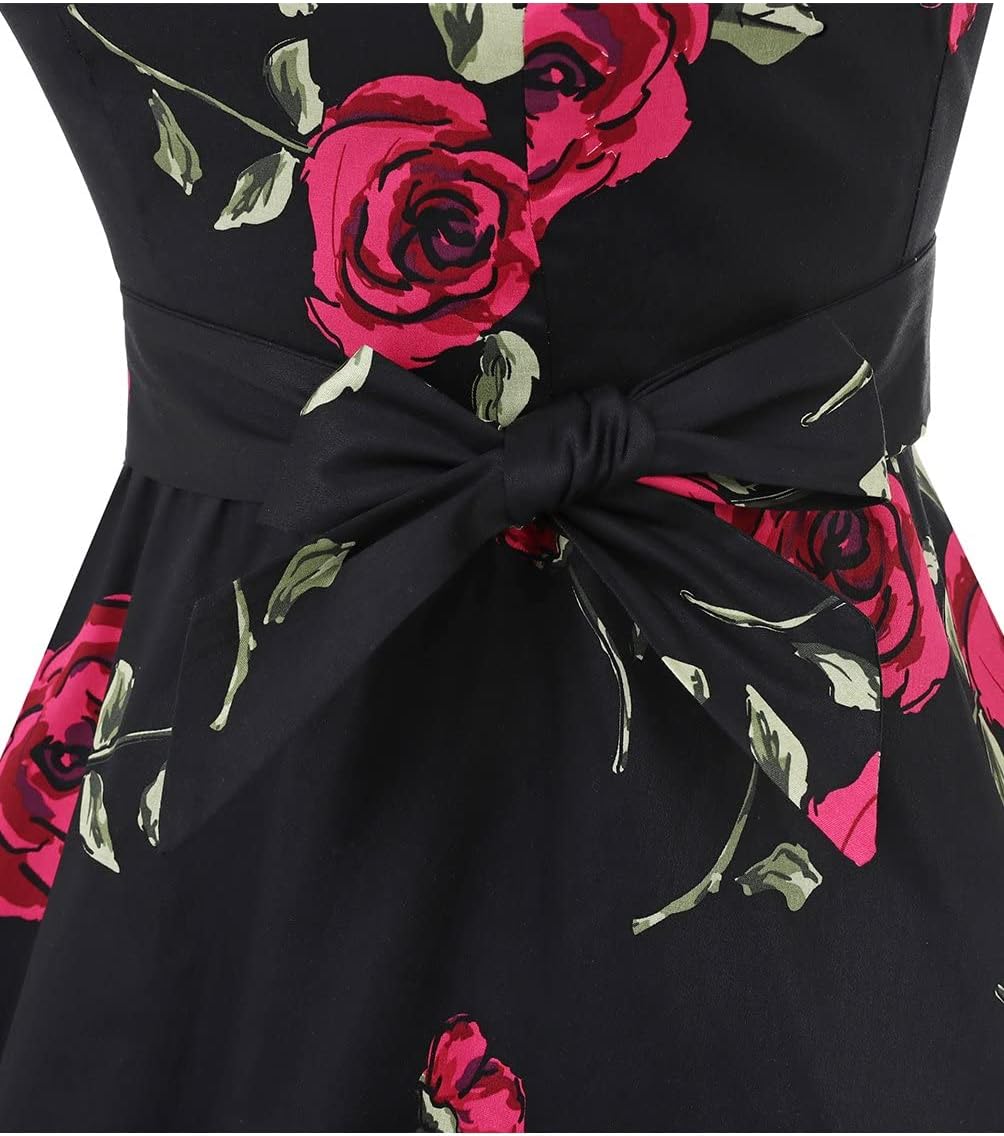 Topdress Women'sVintage Polka Audrey Dress 1950s Halter Retro Cocktail Dress