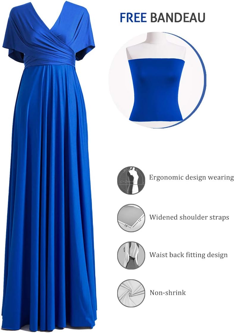72styles Infinity Dress with Bandeau, Convertible Bridesmaid Dress, Long, Plus Size, Multi-Way Dress, Twist Wrap Dress