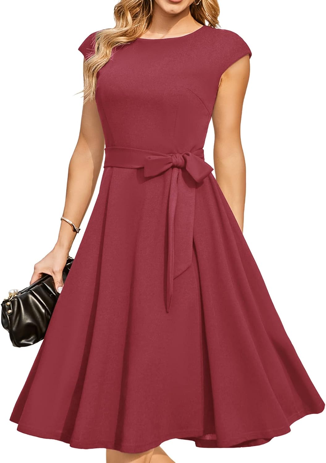 DRESSTELLS Women's Cocktail Dresses, Formal Wedding Guest Church Modest Graduation Party Prom Dress 2025