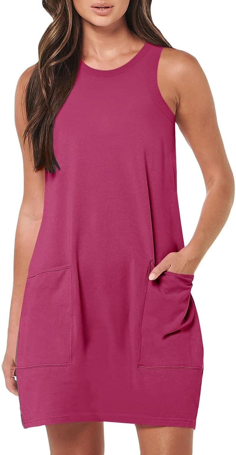 Rompers Dress for Women 2025 Summer Mini Dresses Casual Short Sundress Tennis Athletic Workout Dress with Pockets