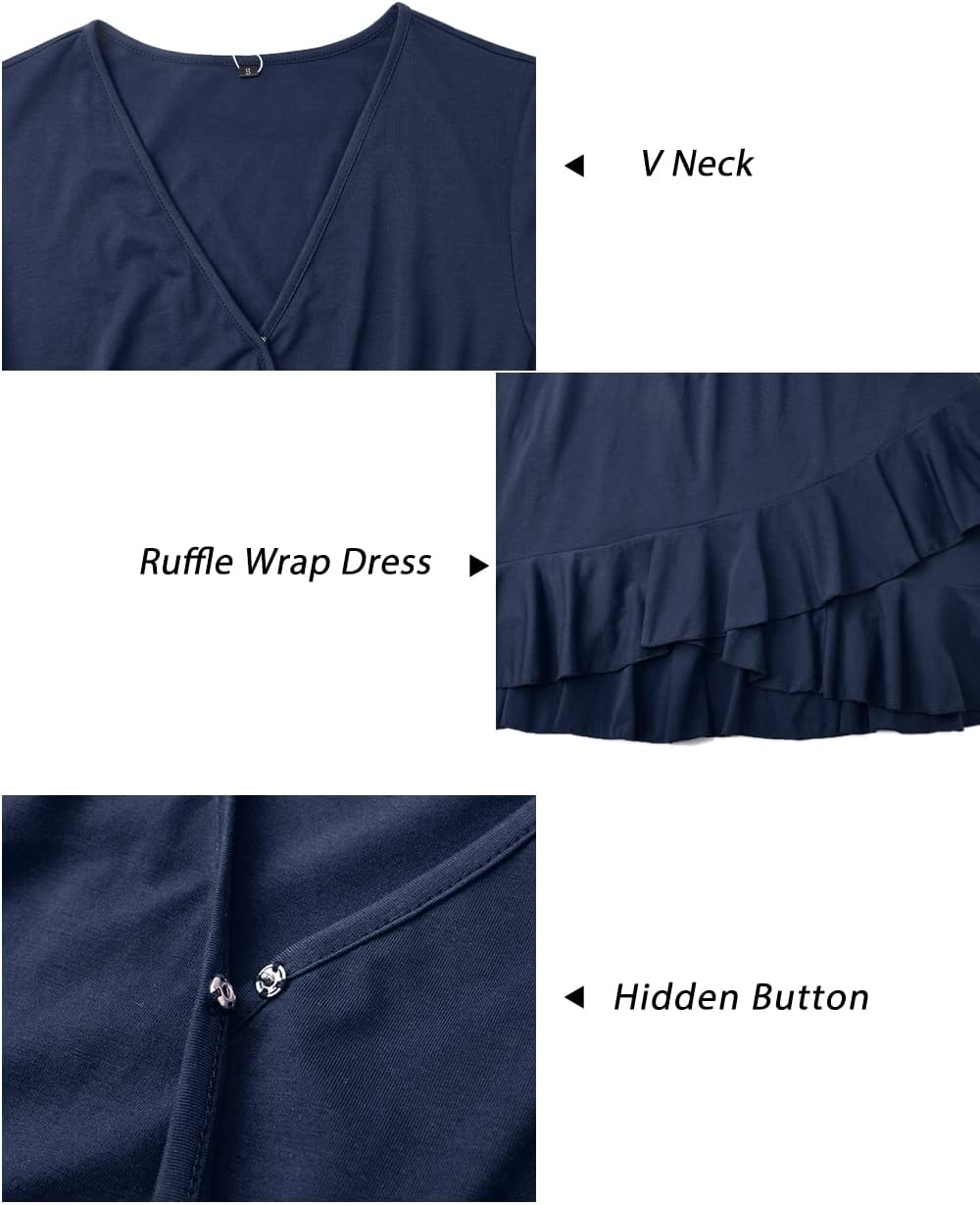 ULTRANICE Womens Summer Dresses Floral V Neck Ruffled Hem Spaghetti Spring Casual Beach Outfits Flowy Wrap Sun Dress