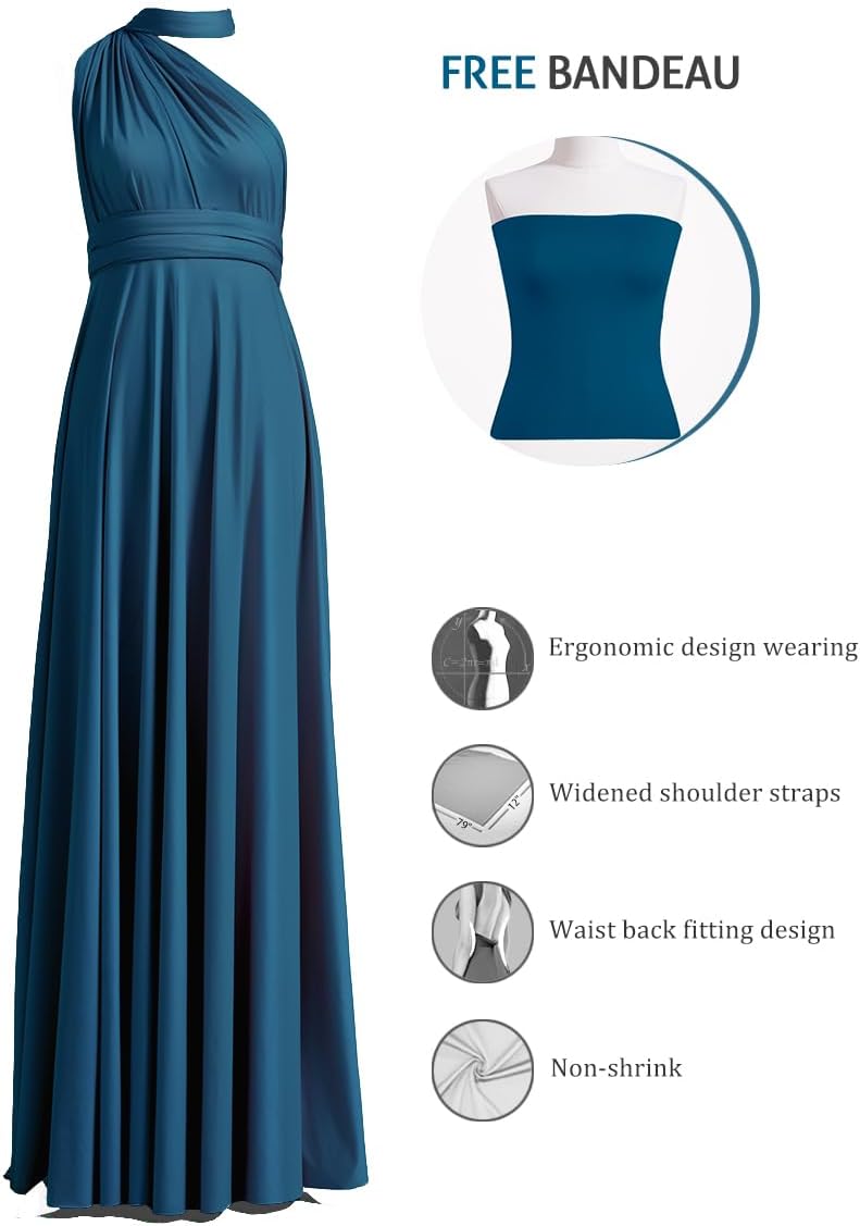 72styles Infinity Dress with Bandeau, Convertible Bridesmaid Dress, Long, Plus Size, Multi-Way Dress, Twist Wrap Dress