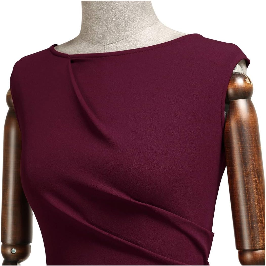 Miusol Women's Retro Ruffle Style Slim Work Pencil Dress