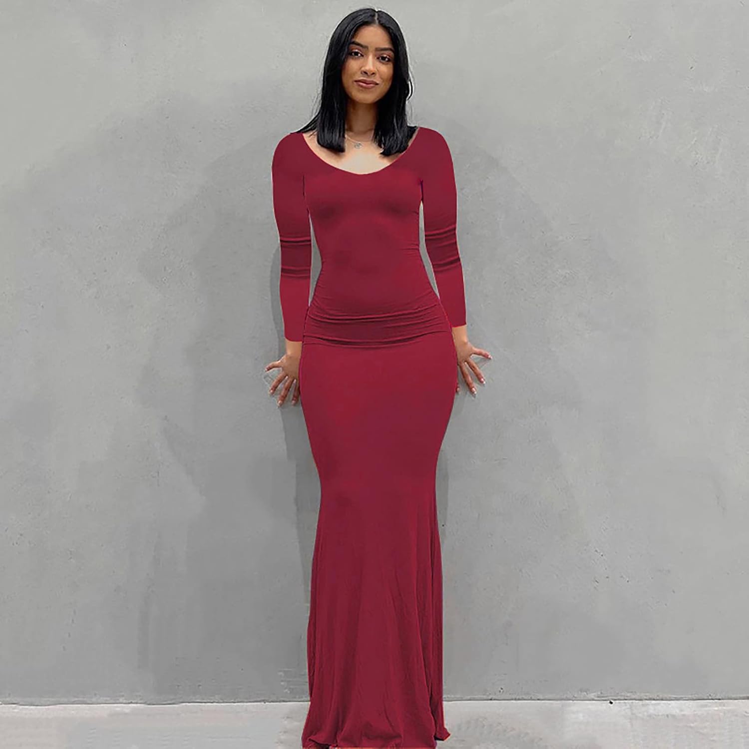 Hafailia Women's Casual Soft Lounge Long Slip Dress Sexy Sleeveless Bodycon Maxi Dresses Evening Formal Cocktail