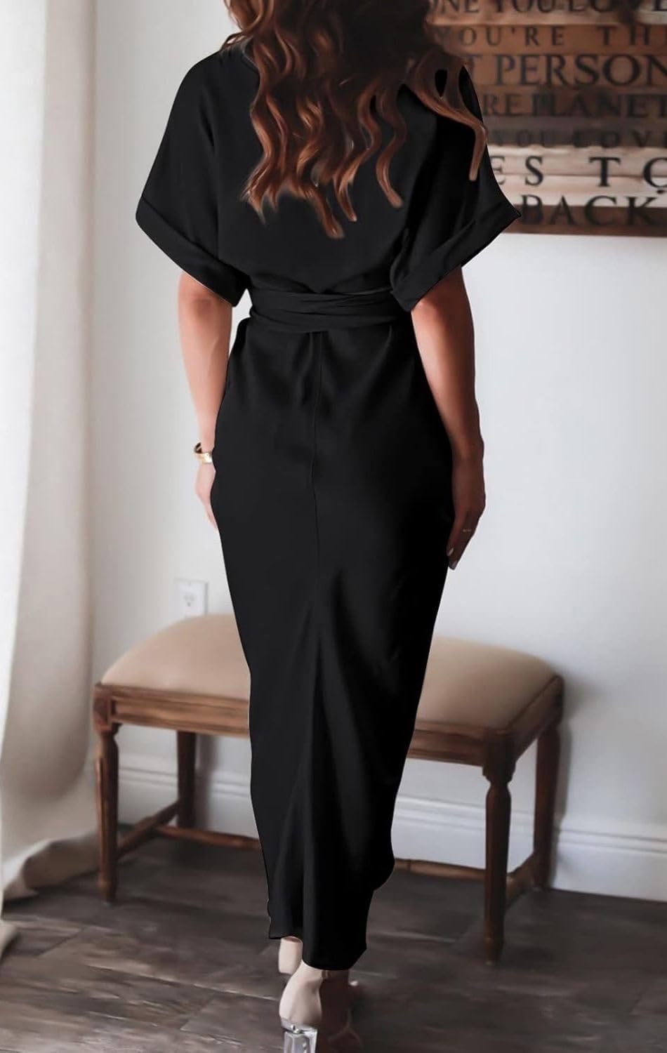 Women's Swing Classic Cute Maxi Ruched Breathable Shirt Dresses Bownot Slim Fitted Dress