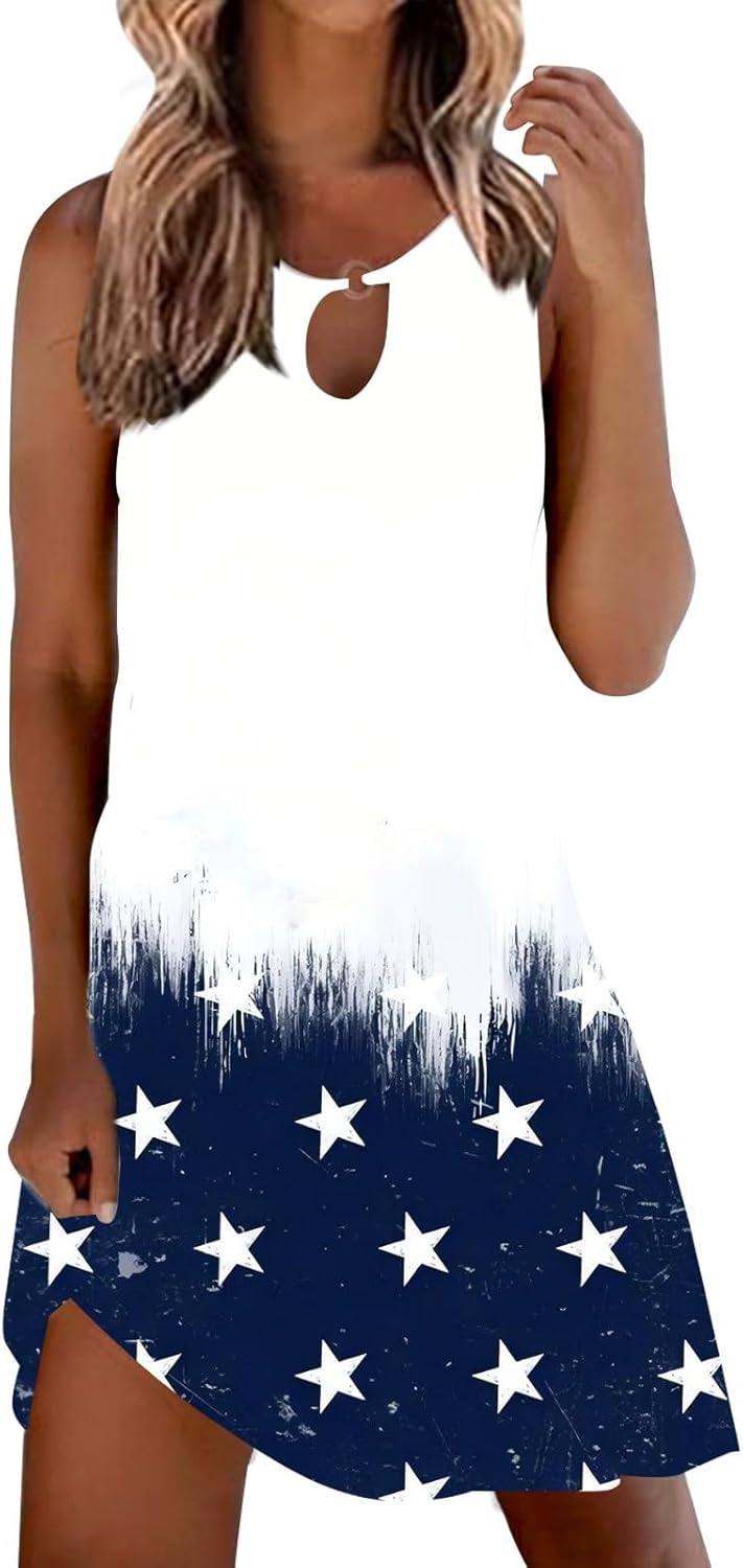 Summer Dresses for Women 2025 Vacation Beach Casual Vintage Midi Sundresses Sexy Sleeveless V Neck Boho Tank Dress