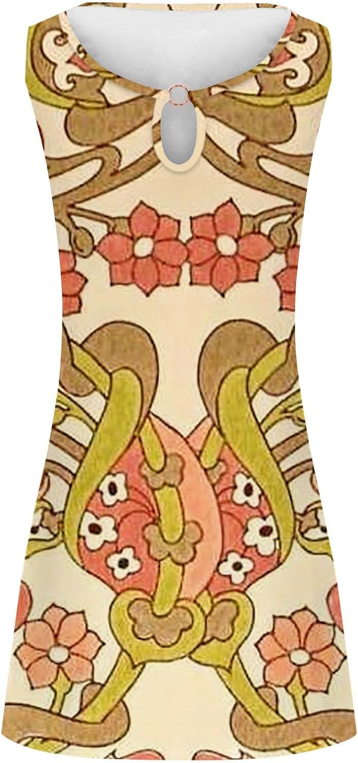 Summer Dresses for Women 2025 Vacation Beach Casual Vintage Midi Sundresses Sexy Sleeveless V Neck Boho Tank Dress