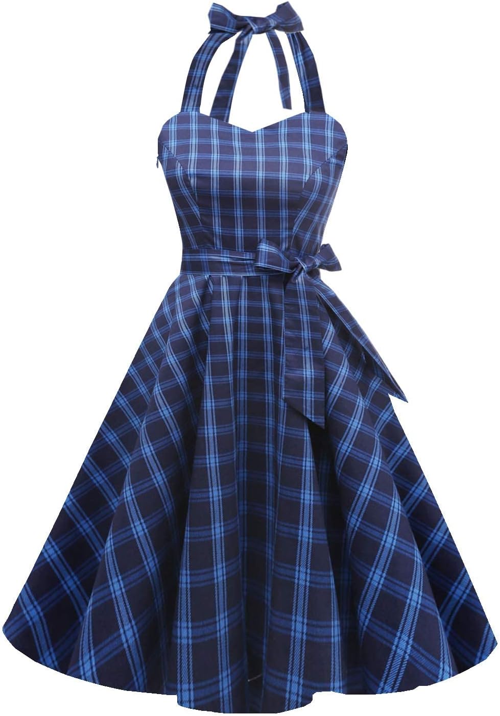 Topdress Women'sVintage Polka Audrey Dress 1950s Halter Retro Cocktail Dress