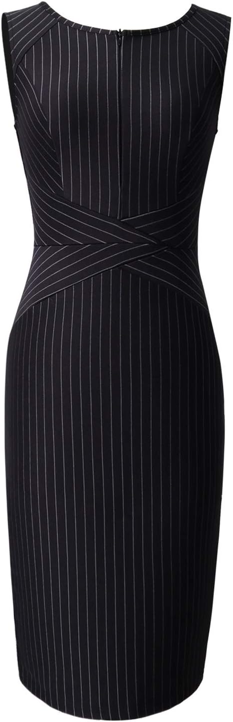 VFSHOW Womens Elegant Slim Front Zipper up Work Business Office Party Sheath Dress