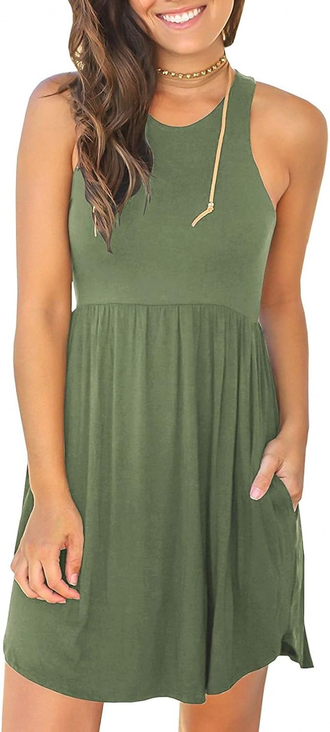 HiMONE Vacation Dresses for Women 2025 Summer Dress Women's Casual Sundresses Casual Beach Petite Sun Dress XS-2XL