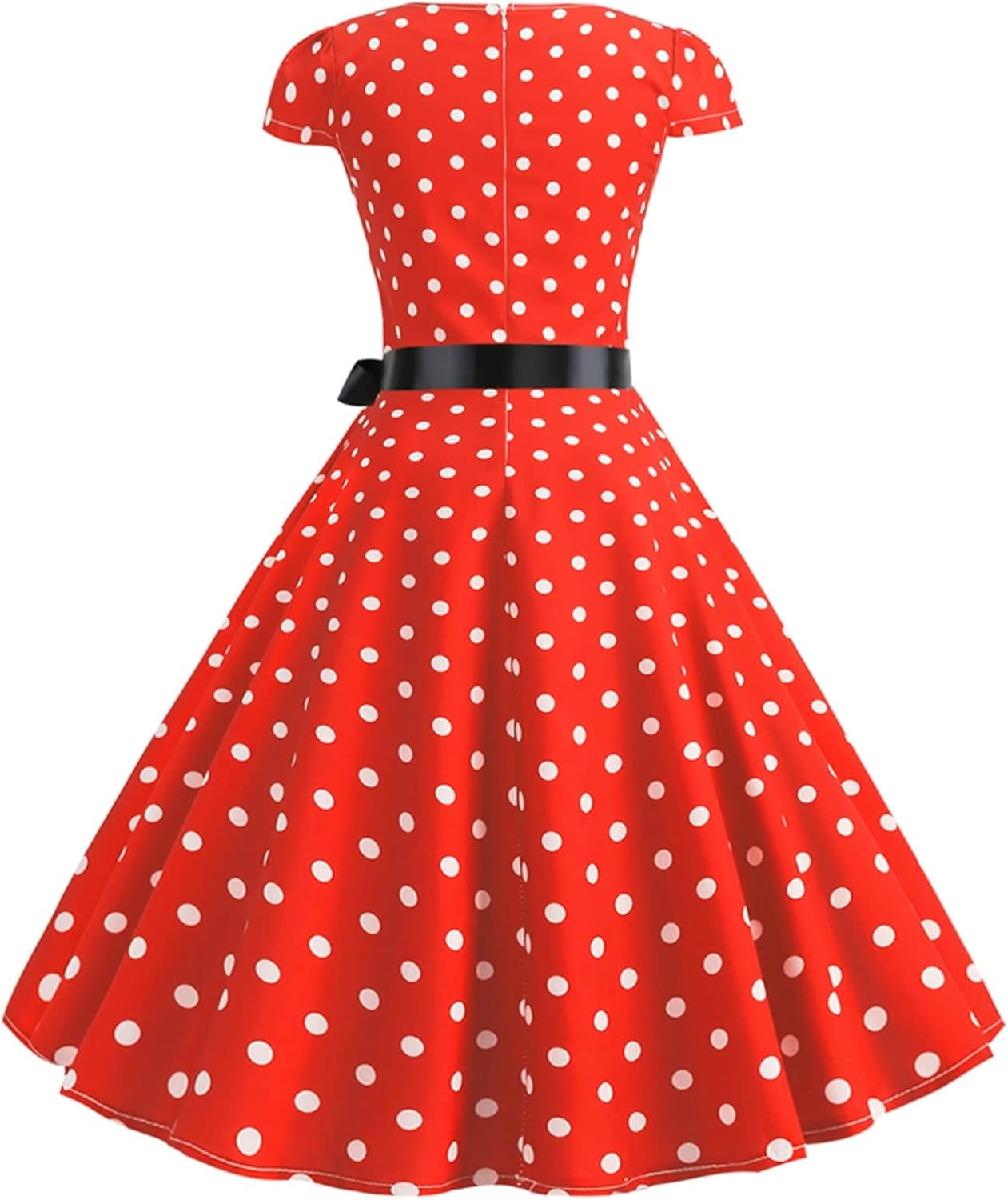 Women Double Breasted Notch Lapel 50s Vintage Short Sleeve Cocktail Swing Dress Polka Dot 1950s Rockabilly Prom Dress