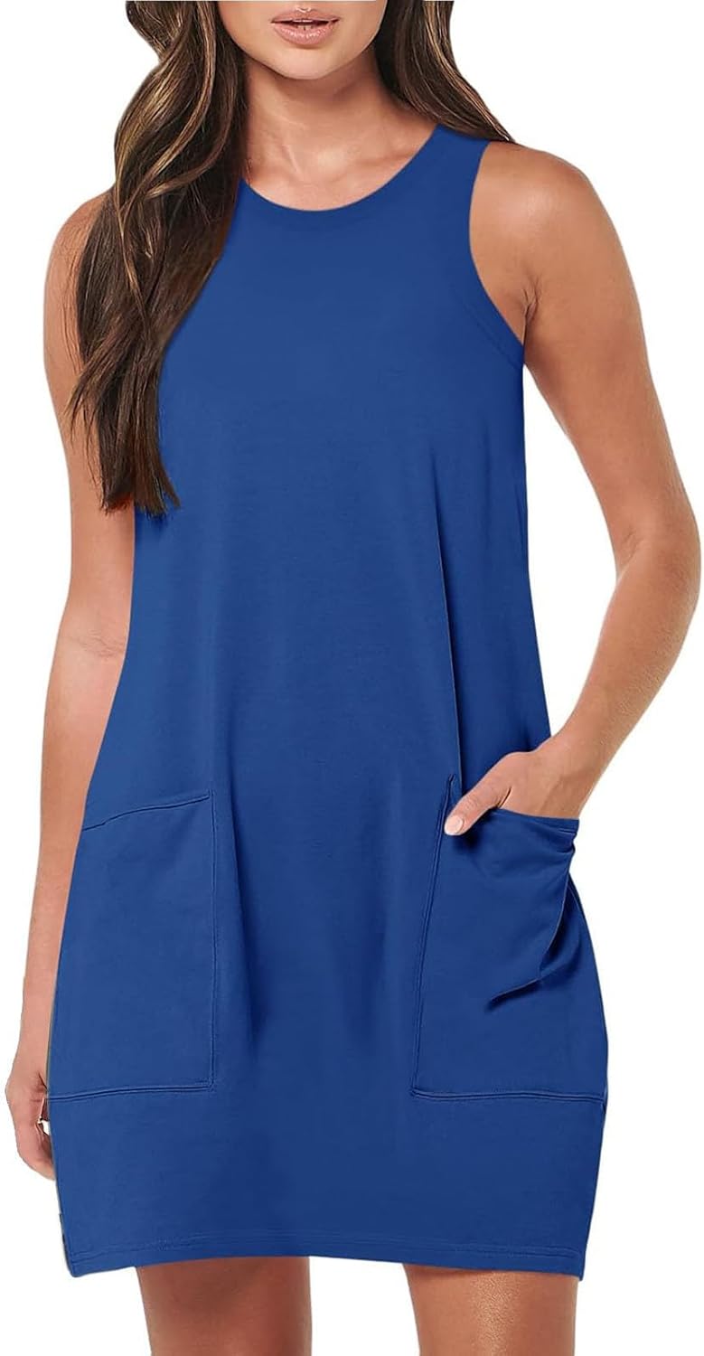 Rompers Dress for Women 2025 Summer Mini Dresses Casual Short Sundress Tennis Athletic Workout Dress with Pockets