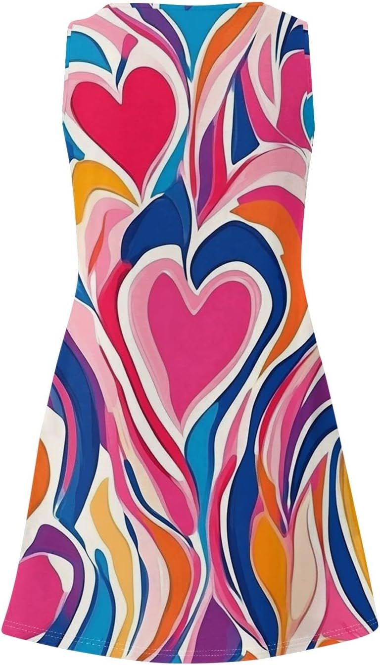 Women's Casual Sundress with Pockets Summer Boho Beach Dress,Holiday Hresses for Woment-Shirts Dress U Neck Loose Tank