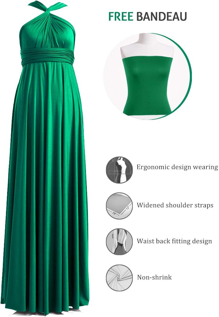 72styles Infinity Dress with Bandeau, Convertible Bridesmaid Dress, Long, Plus Size, Multi-Way Dress, Twist Wrap Dress