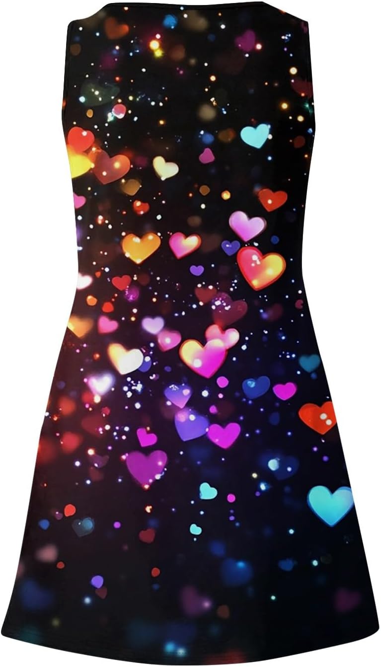 Women's Casual Sundress with Pockets Summer Boho Beach Dress,Holiday Hresses for Woment-Shirts Dress U Neck Loose Tank