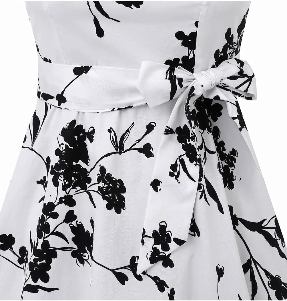 Topdress Women'sVintage Polka Audrey Dress 1950s Halter Retro Cocktail Dress