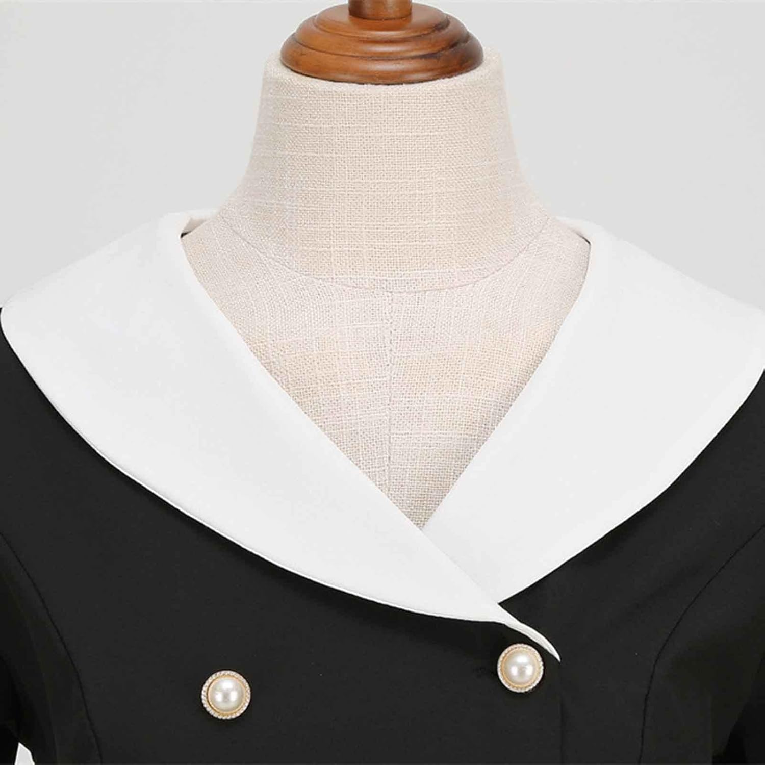 Women Double Breasted Notch Lapel 50s Vintage Short Sleeve Cocktail Swing Dress Polka Dot 1950s Rockabilly Prom Dress