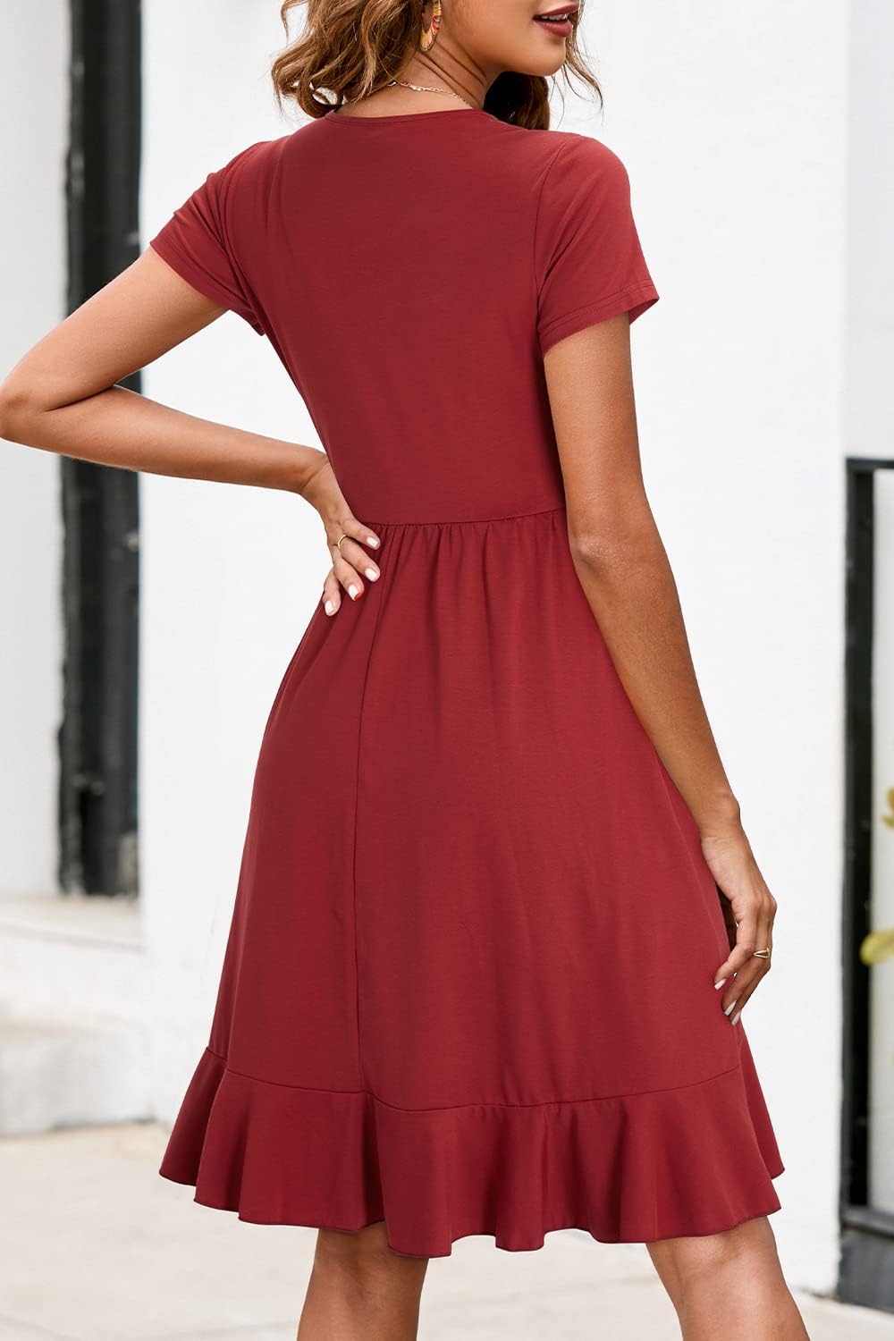ULTRANICE Womens Summer Dresses Floral V Neck Ruffled Hem Spaghetti Spring Casual Beach Outfits Flowy Wrap Sun Dress