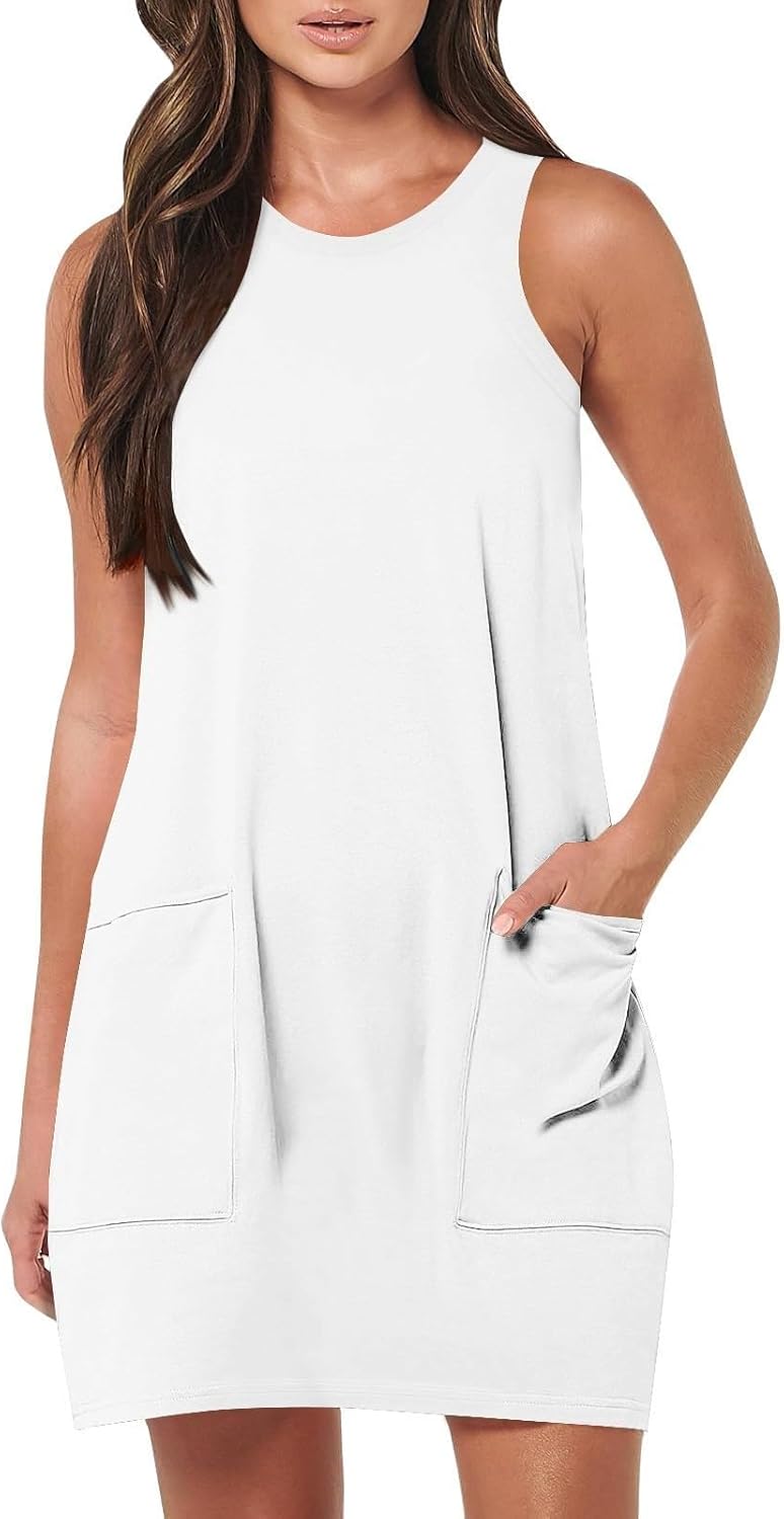 Rompers Dress for Women 2025 Summer Mini Dresses Casual Short Sundress Tennis Athletic Workout Dress with Pockets