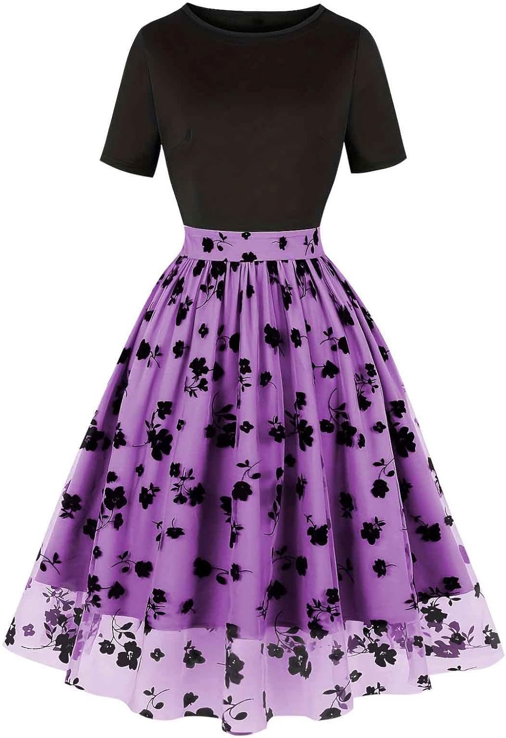 HGps8w Vintage Cocktail Dress for Women, Elegant Butterfly Embroidered Lace V Neck Sleeveless A-Line Party Swing Dresses