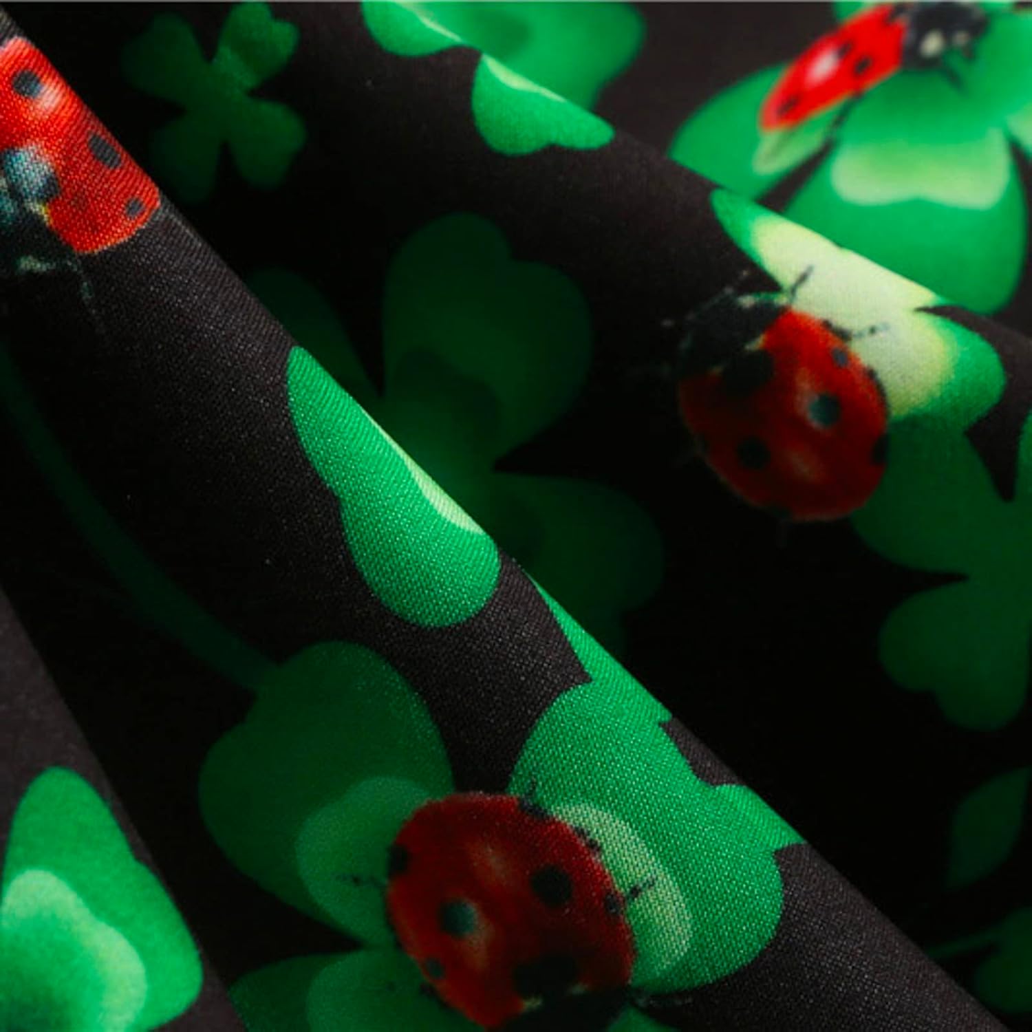 aihihe St Patricks Day Dress for Women A Line Pleated Hepburn Dress Lukcy Shamrock Print Irish Dress 2024 Vintage Dress
