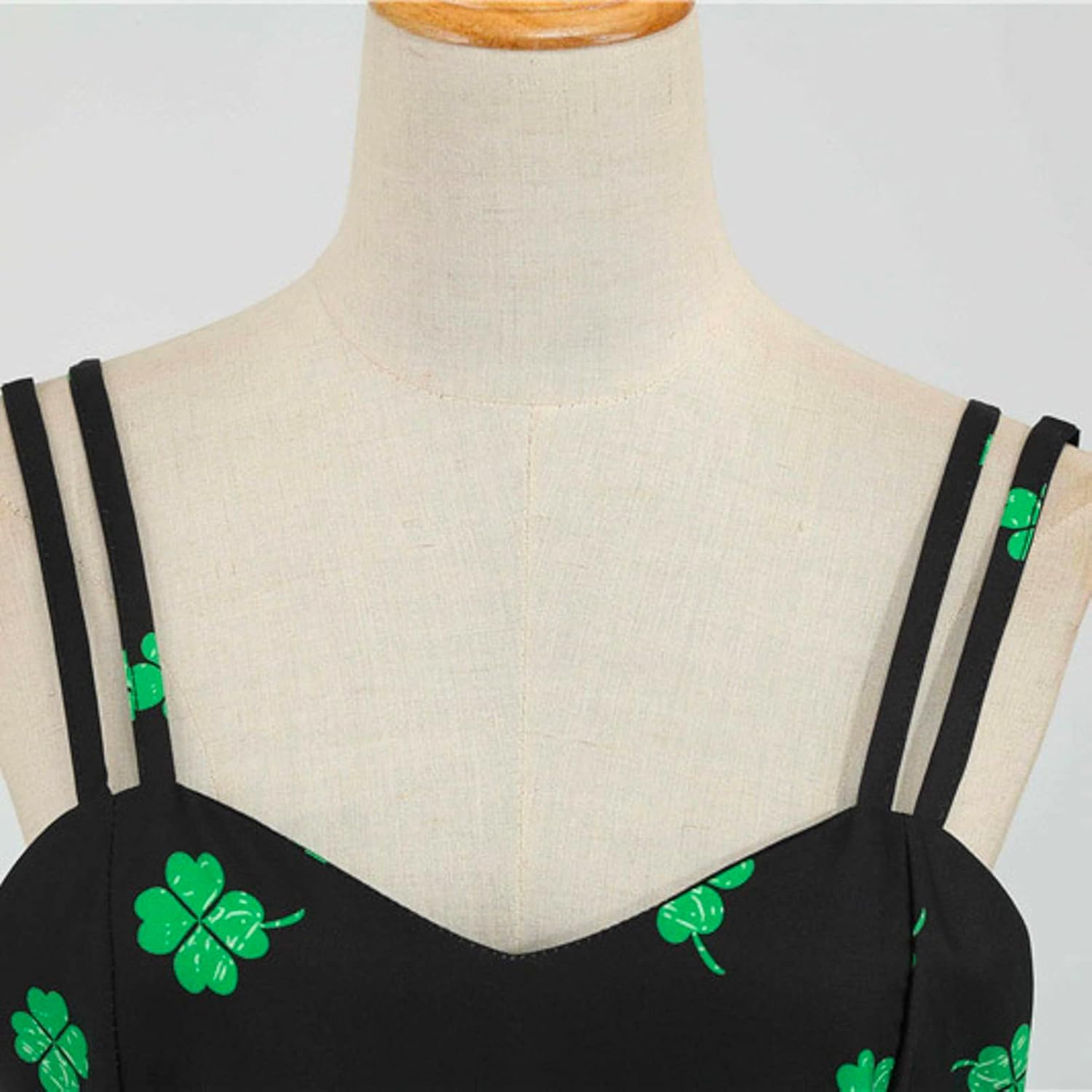 aihihe St Patricks Day Dress for Women A Line Pleated Hepburn Dress Lukcy Shamrock Print Irish Dress 2024 Vintage Dress