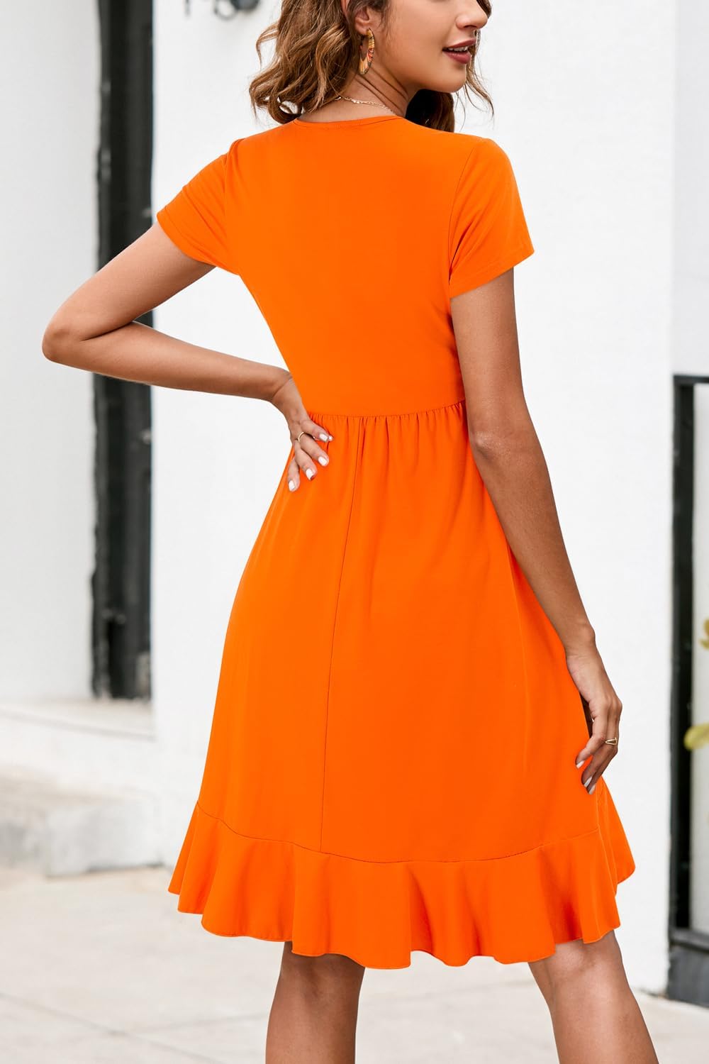 ULTRANICE Womens Summer Dresses Floral V Neck Ruffled Hem Spaghetti Spring Casual Beach Outfits Flowy Wrap Sun Dress