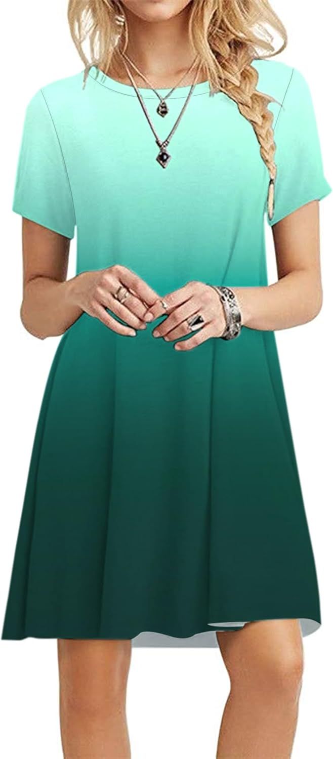 MOLERANI Women's Casual Plain Simple T-Shirt Loose Dress