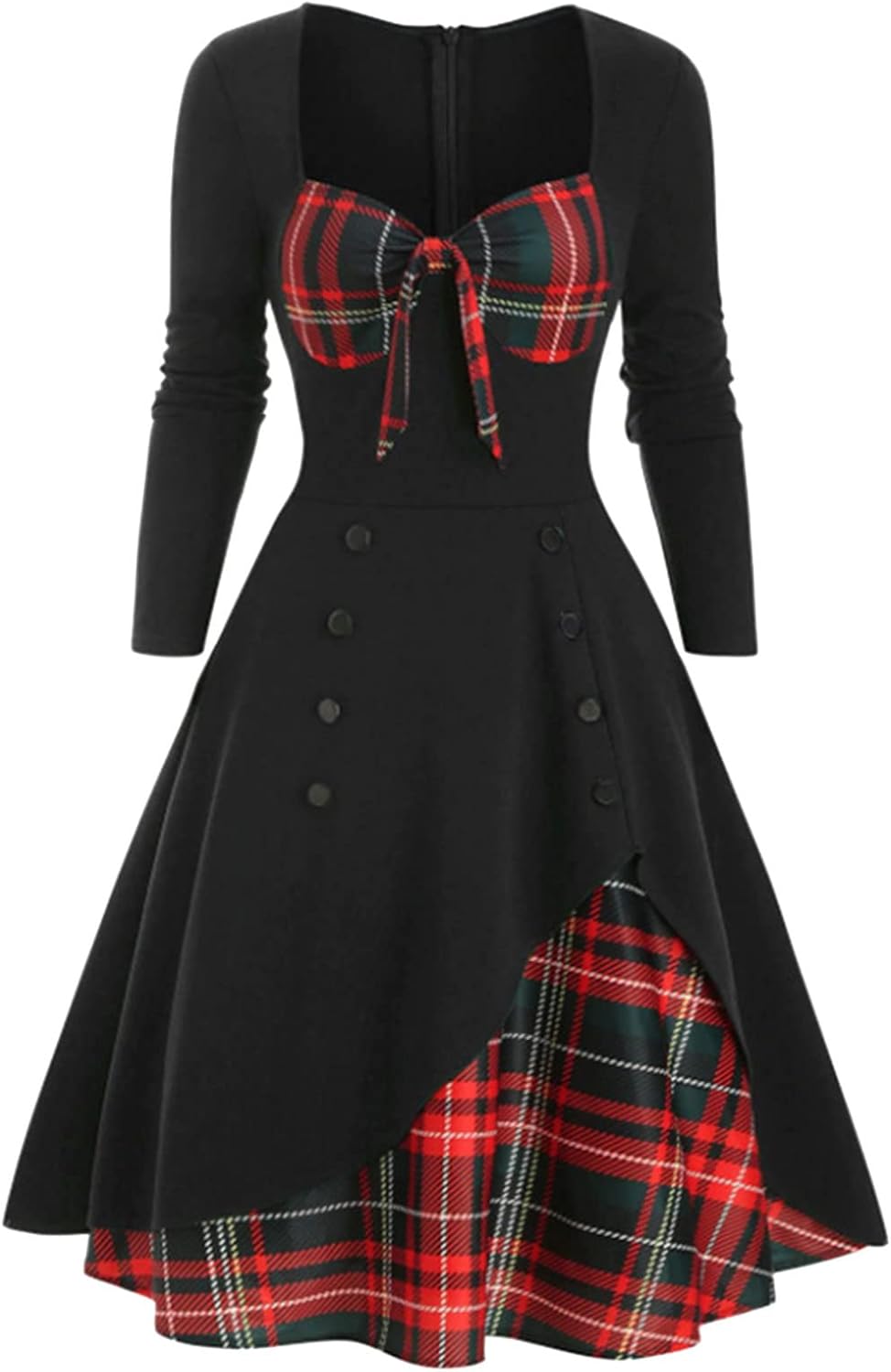 Lost Ink Dresses Women Fashion Solid O-Neck Half Sleeve Dress Stripe Splice Zipper Mini Dress