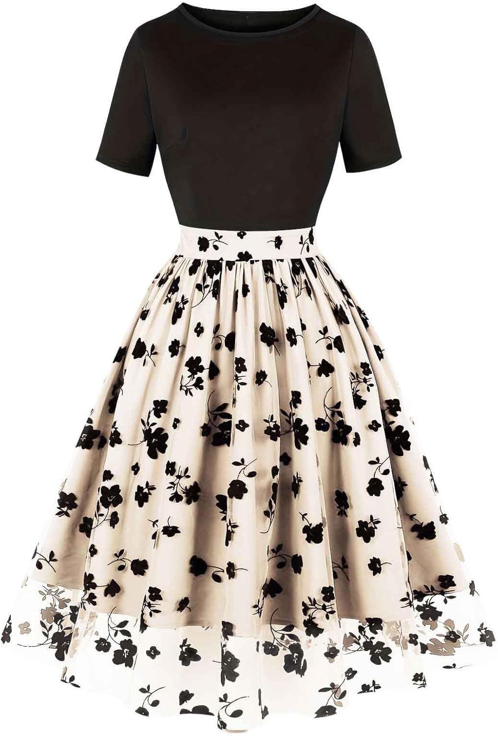 HGps8w Vintage Cocktail Dress for Women, Elegant Butterfly Embroidered Lace V Neck Sleeveless A-Line Party Swing Dresses