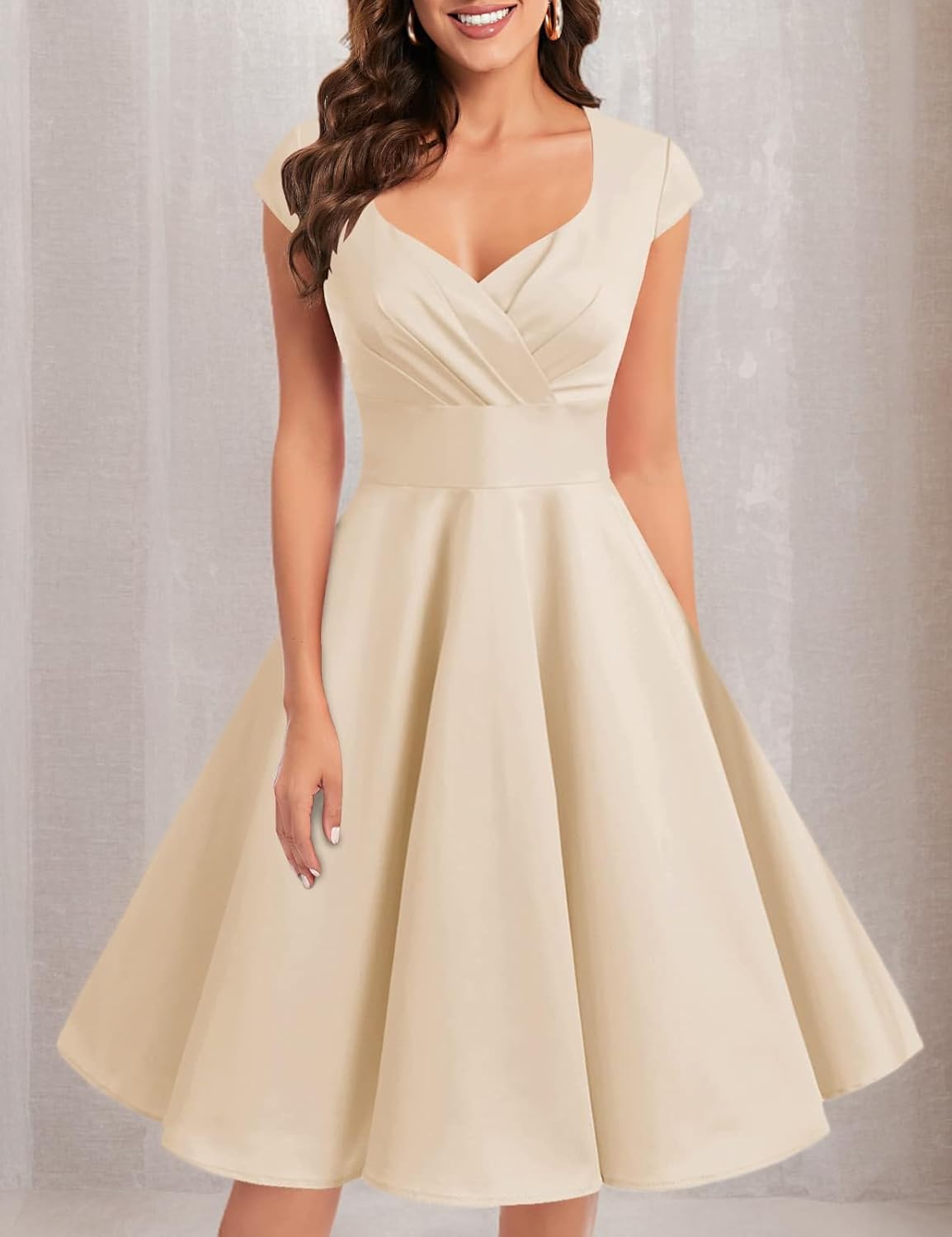 Bbonlinedress Women Short 1950s Retro Vintage Cocktail Party Swing Dresses