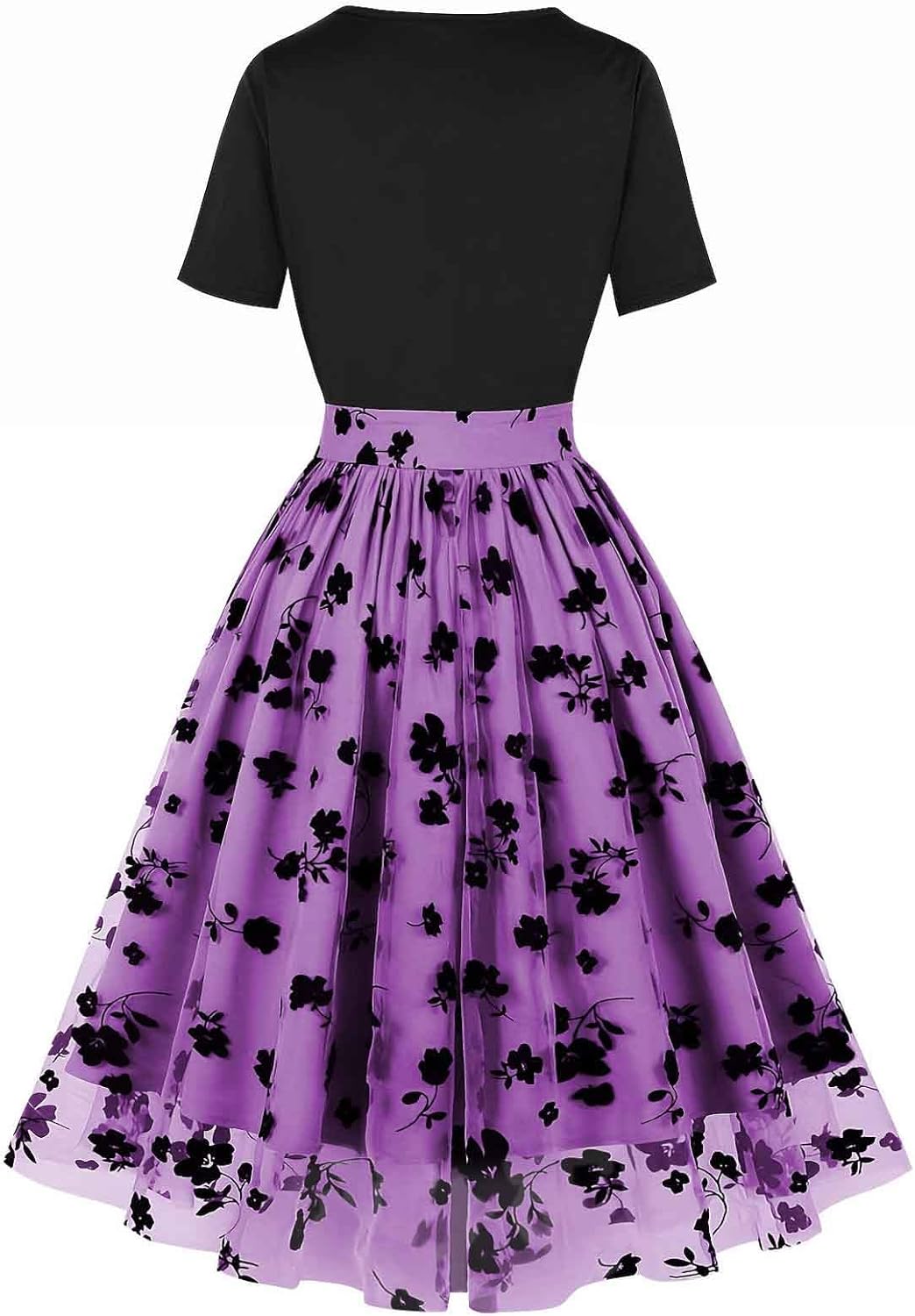 HGps8w Vintage Cocktail Dress for Women, Elegant Butterfly Embroidered Lace V Neck Sleeveless A-Line Party Swing Dresses